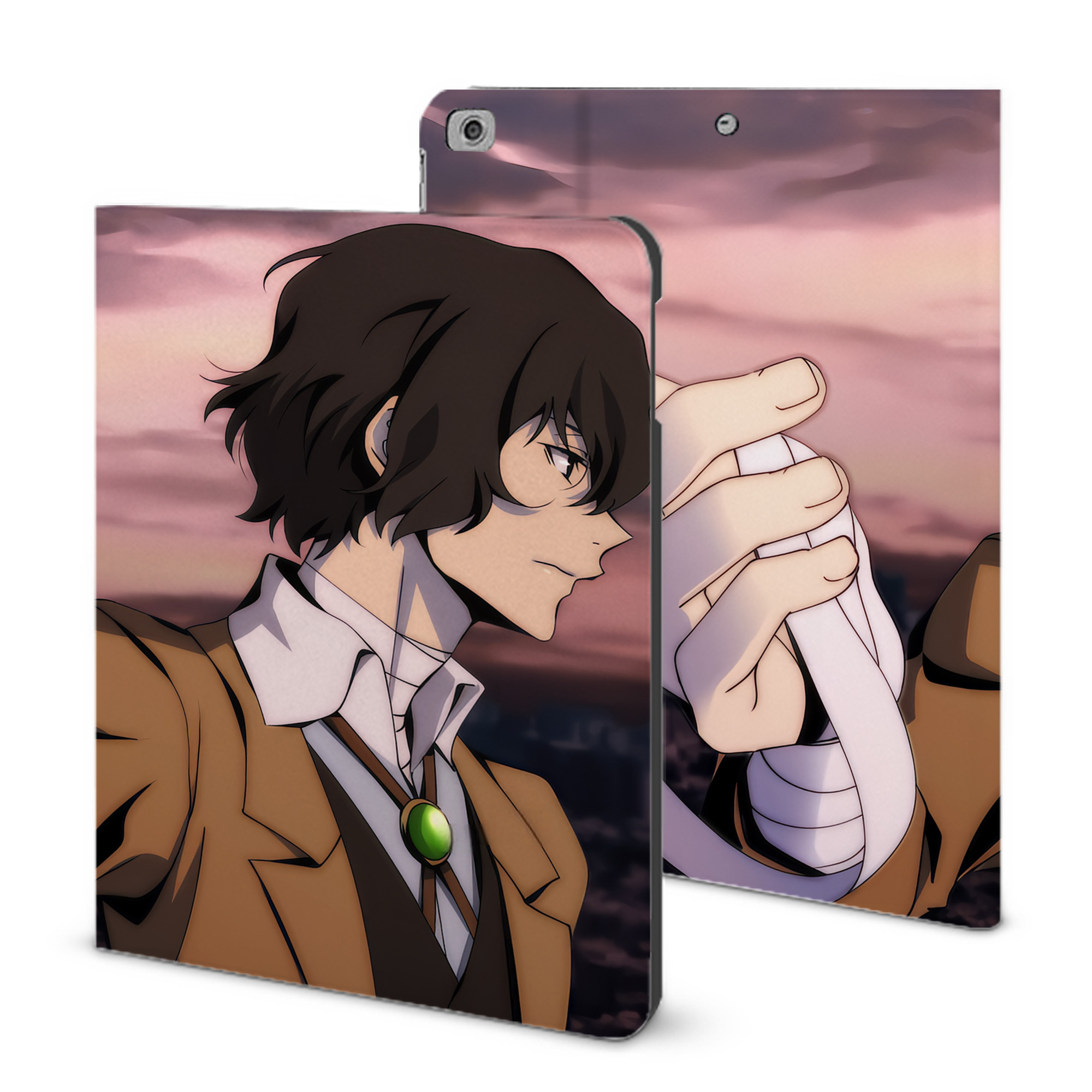 （画像用） 文豪ストレイドッグス Bungo Stray Dogs IPad ケース ブック型 PUレザー TPU 耐衝撃 軽量 薄型 ペン収納なし 全面保護 IPad 各モデル対応